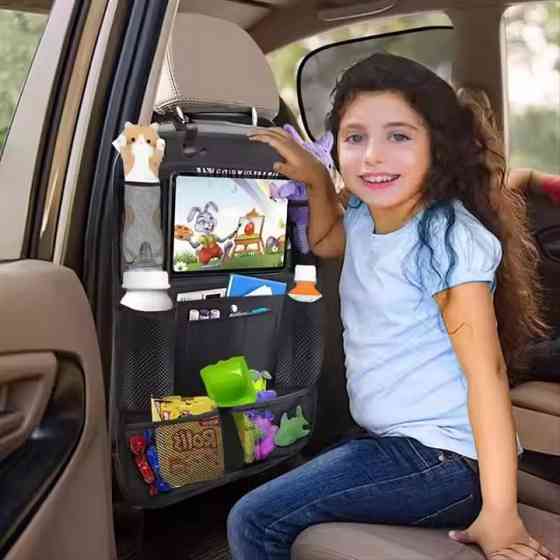 Органайзер автомобільний накидка на спинку сидіння в авто на 10 секцій для приладдя в авто, чорний 61х41 см Кам'янець-Подільський