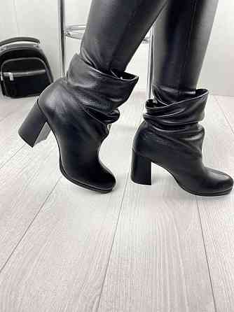 Injers Черевики жіночі INJERS чорні натуральна шкіра зима висота 13,5см каблук 8см (2894) 38р.3 Коломия