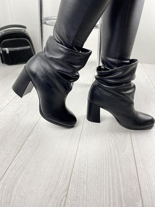 Injers Черевики жіночі INJERS чорні натуральна шкіра зима висота 13,5см каблук 8см (2894) 38р.3 Коломия - фото 2