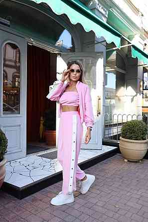 Стильный женский повседневный костюм тройка плотный плюшевый велюр Барби, 42/44 Одесса