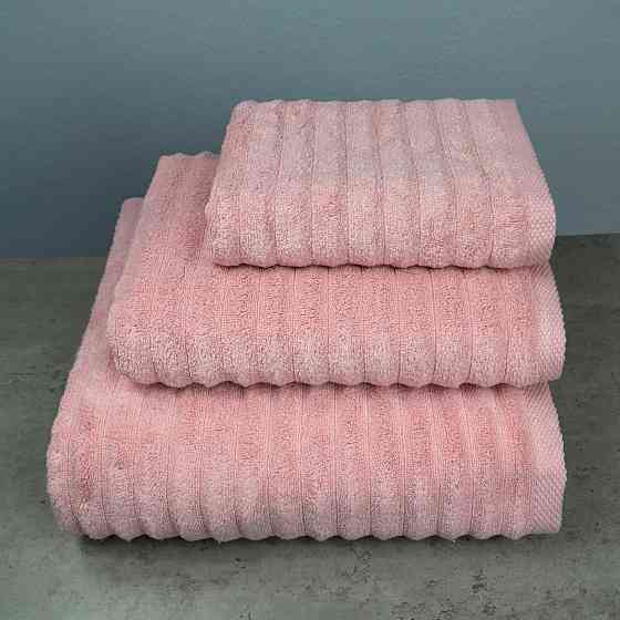 Набір махрових рушників Зеро Твіст 3шт GM Textile 40x70см, 50x90см, 70x140см 550г/м2 (Рожевий) Суми