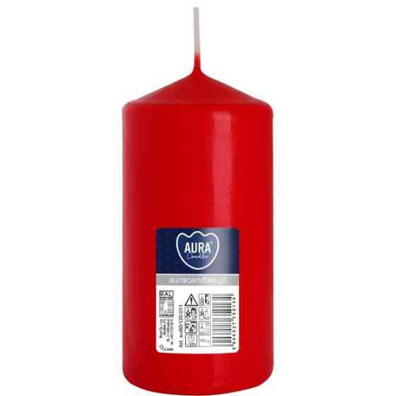 Свічка столова циліндр Bispol AURA Candles sw60/120-030 Червонй Луцк