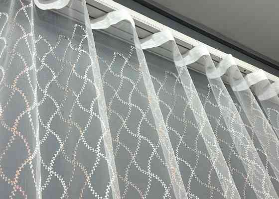 Тюль фатин с вышивкой и люрексом Цвет молочный с пудровым 1840т Киев