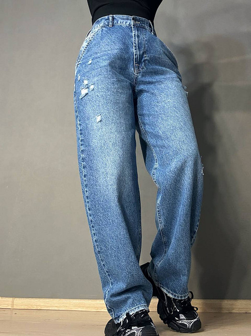 Джинси жіночі It’s Basic 2952-10S5 skater baggy банани рвані сині, синій, 36, 36, 75 см, 104 см Київ - фото 9