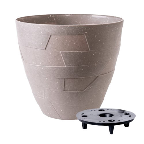 Вазон Керамо зі вставкою 14,5*13см капучіно бетон Алеана Житомир