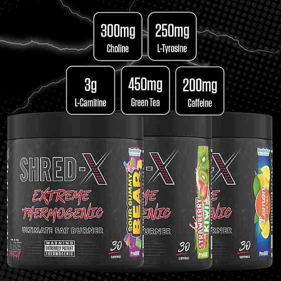 Жироспалювач Applied Nutrition Shred X Fat Burner (300g - 30 Servings) (Sour Gummy Bear) Луцьк