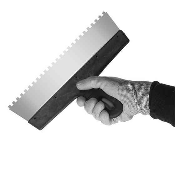 Шпатель із нержавіючої сталі, 300 мм, зуб: 6×6 мм INTERTOOL KT-2306 Київ