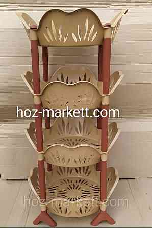 Полка этажерка пластиковая для ванны и кухни бежевая круглая Харьков