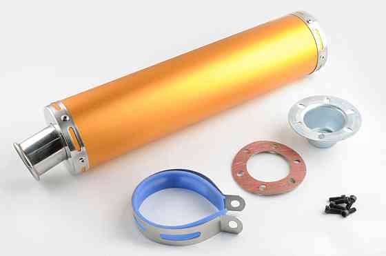 Глушитель (тюнинг) 420*10 см, креп. Ø78mm (нержавейка, золотой, прямоток, mod:1) Мукачево