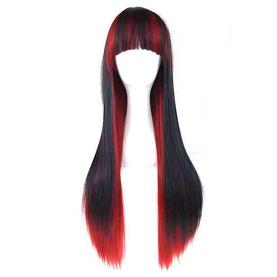 Довгі вогняні перуки RESTEQ 70 см — пряме синтетичне волосся для косплею, аніме, фотосесій та тематичних заходів Київ