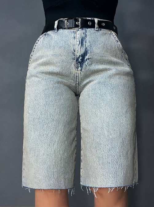 Шорти жіночі джинсові LIUZIN 1358 SKATER бермуди подовжені з ременем блакитні, блакитний, 28, 28, 80 см, 108 см Київ - фото 10