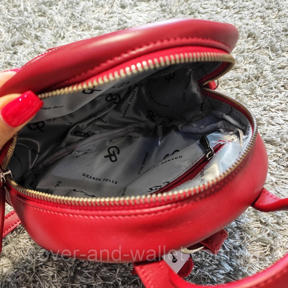 Маленький кожаный женский рюкзак красного цвета Grande Pelle 776660 Киев - изображение 9