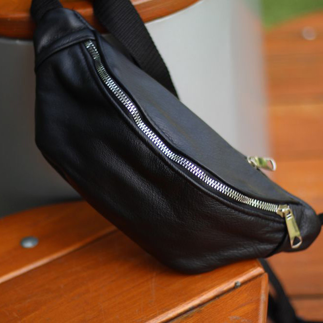 Сумка бананка черная, Бананка с отделениями, Бананка кожаная мужская Фирменная мужская сумка EV-81 Ивано-Франковск - изображение 1