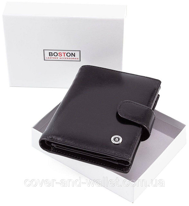 Солідний вертикальний чоловіче портмоне з гладкої шкіри Boston B5-020 Київ - фото 10