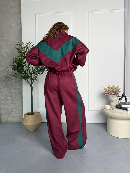 Женский стильный повседневный костюм двойка из замша на дайвинге Одесса - изображение 7