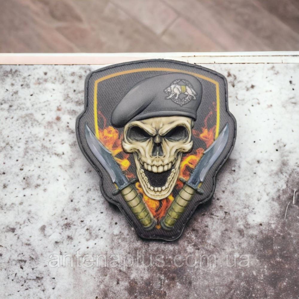 Череп в берете ССО объемный шеврон / патч Киев - изображение 2