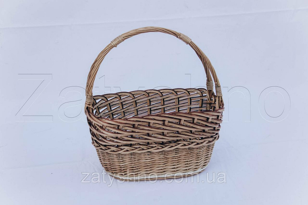 Плетеная корзина из лозы | корзина на Пасху | корзинка пасхальная | кошик на пасху Киев - изображение 2