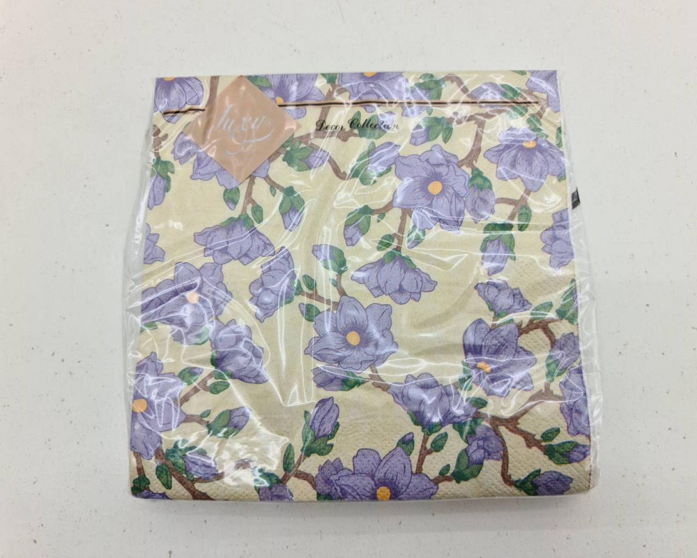 Бумажная салфетка цветочной тематики (ЗЗхЗЗ, 20шт) Luxy  Голубая магнолия (1406) (1 пачка) Харьков - изображение 4