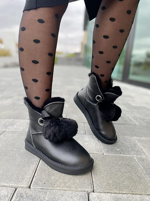 Lonza Угги жіночі LONZA чорні натуральна шкіра висота 14 см підошва 2 см (A8032-7A 4843) Коломыя - изображение 6