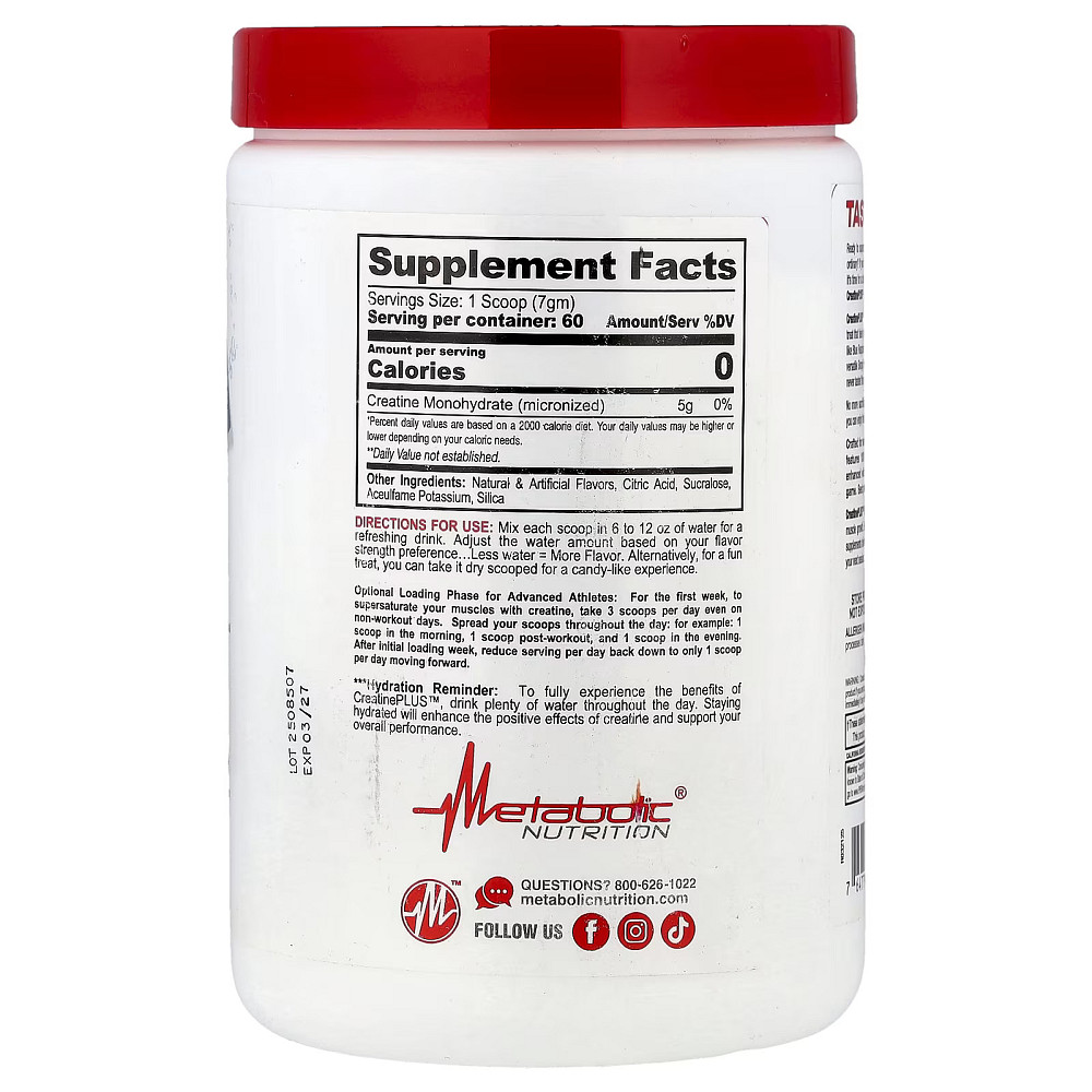 Креатин моногідрат Metabolic Nutrition Micronized Creatine Plus 420 г, Simply Sweet Луцьк - фото 2
