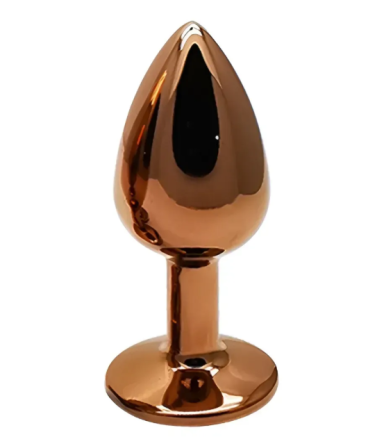 Анальная пробка с кристаллом EGZO - Dark Gold Round Plug Red, size S Sex Aura Киев