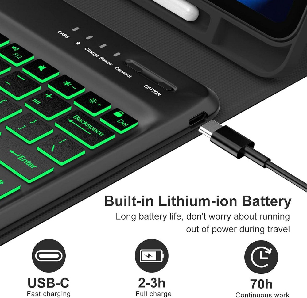 Чохол з клавіатурою для iPad Air 6 2024 11"/ Air 5 2022/Air 4 2020 10.9"/ iPad 4-го покоління 10.9 / iPad Pro 11 2018 чорний Дніпро - фото 5