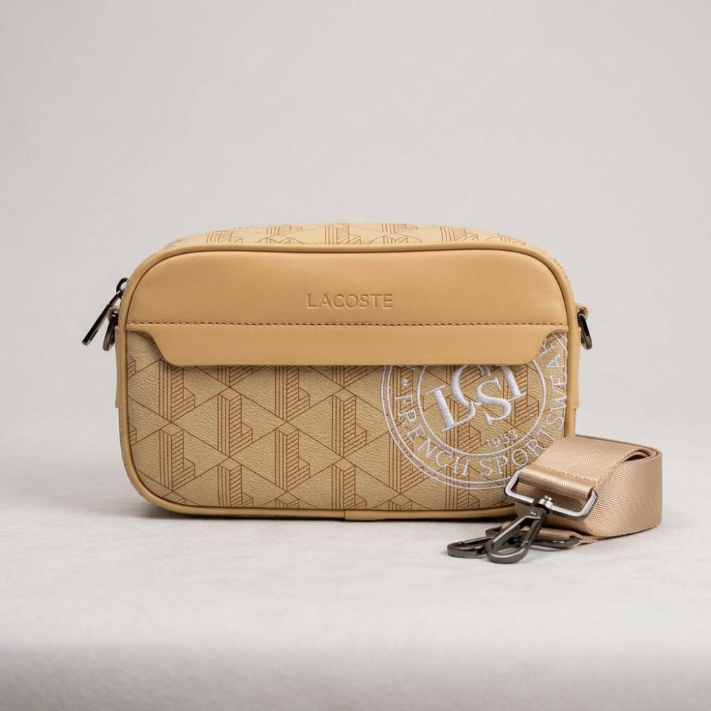 Мужская брендовая сумка, борсетка на плечо Lacoste (1097) brown Киев - изображение 3