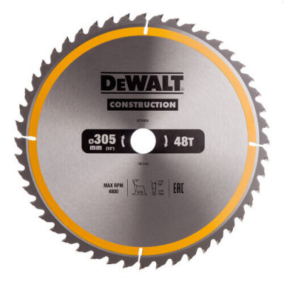 Диск пильний DeWALT СONSTRUCTION, 305x30 мм, 48 z, АТВ, 10 гр., 4800 об/хв (DT1959) Вінниця - фото 1