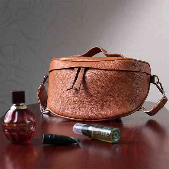 Стильна сумка жіноча через плече в класичному кольорі з натуральної шкіри Vintage 22658 Руда Київ