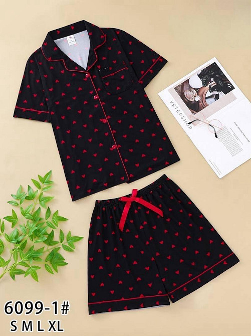 Женская трикотажная пижама двойка с сердечками Одесса - изображение 3