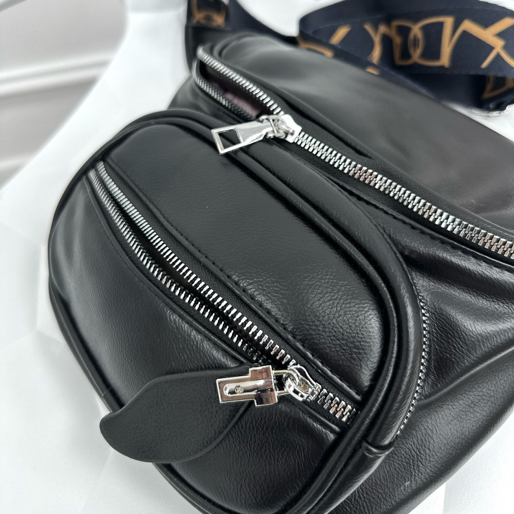 Жіноча сумка з накладною кишенею "Settle" оптом Чорний Київ - фото 8