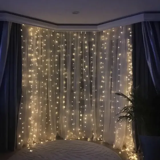 Гирлянда водопад 320-400L 3X3М с заглуш. (10Х32ЛАМП) теплый RD-7152 Коломия