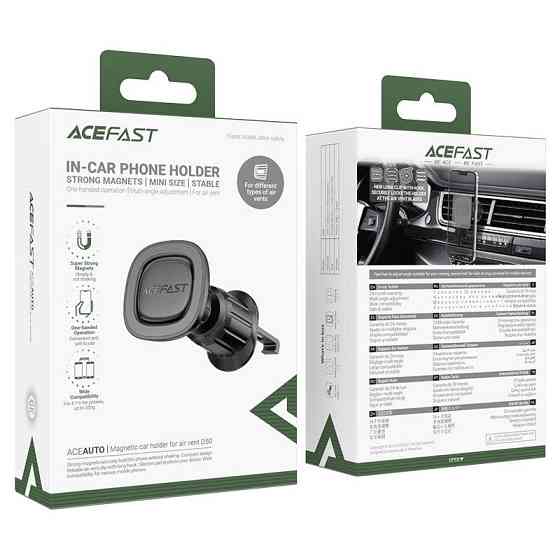 Автотримач для телефона ACEFAST D50 magnetic car holder for air vent Black Одеса