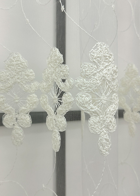 Тюль VR-Textil 1894т Фатин з вишивкою та люрексом Бежевий 300х170 см (40-261) Київ - фото 5