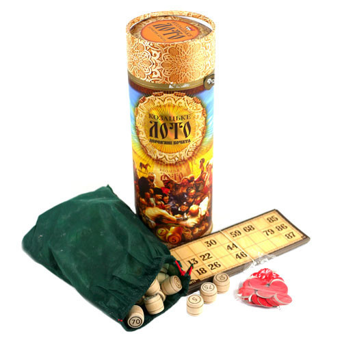 Настільна гра Козацьке лото класичне з дерев’яними бочонками у тубусі для всієї родини Київ - фото 1