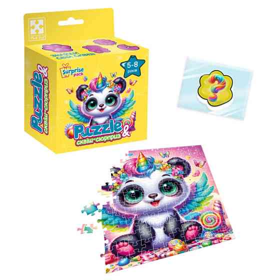 Дитячі пазли з сюрпризом "Панда-єдиноріжка" VT 8030-09, 180 деталей Вінниця