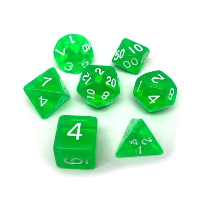 Набор кубиков для настольных игр Games 7 Days Transparent 7 Dice Set - Green (g7dtran05) Винница - изображение 1