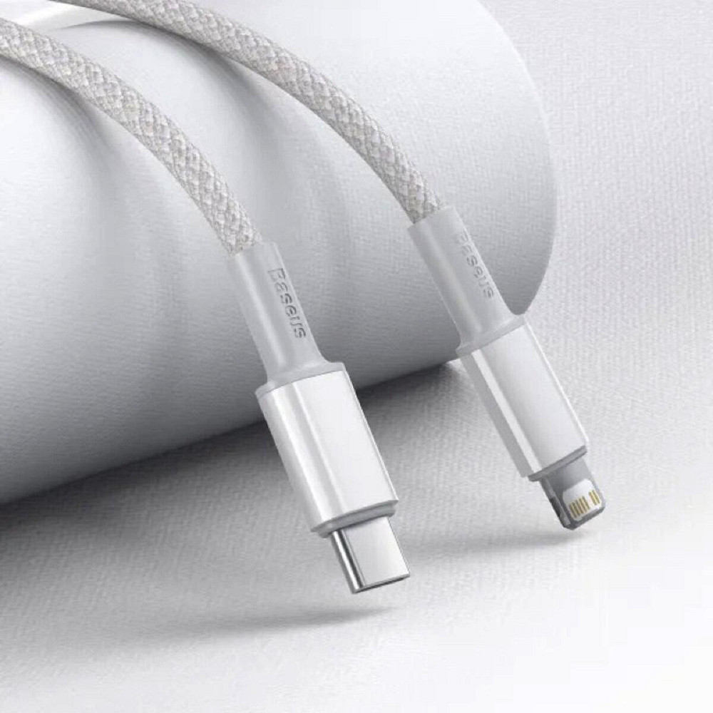 Кабель Type-C - Lightning Baseus High Density Braided для швидкого заряджання та передачі даних PD 20W 2m колір білий CATLGD-A02 Одеса - фото 8