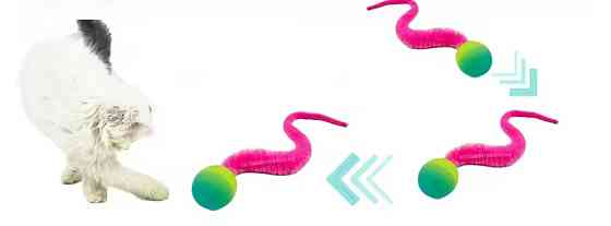 Игрушка для котов мячик попрыгунчик з хвостиком из искусственного меха 25 мм на 230 мм разноцветный Киев