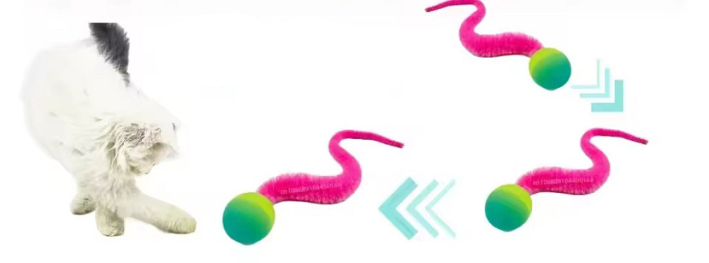 Игрушка для котов мячик попрыгунчик з хвостиком из искусственного меха 25 мм на 230 мм разноцветный Киев - изображение 5