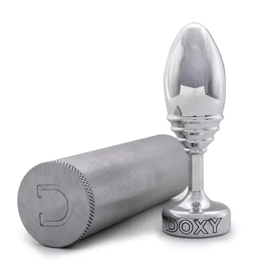 Металева анальна пробка DOXY Butt Plug RIBBED, ребриста, діаметр 3,3 см Львів