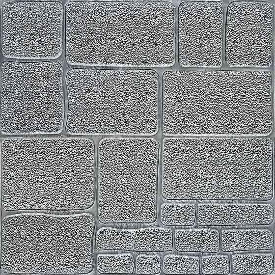 Самоклеящаяся декоративная 3D панель Камень серебро 700х700х6мм (153) SW-00000187 Киев