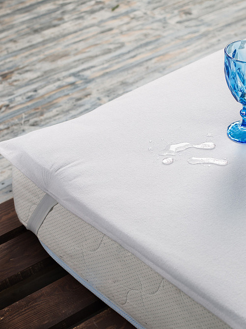 Ecotton Комплект Aqua-stop Ecotton Наматрацник Євро 200х200 з наволочками 50х70 захисний махров Коломия - фото 5