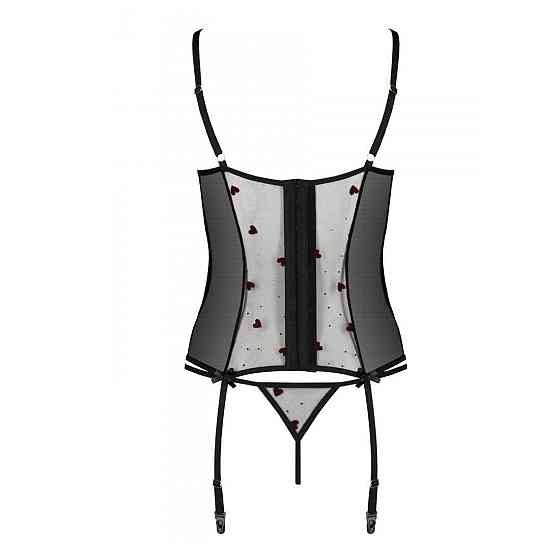 Корсет с подвязками, стринги Passion LOVELIA CORSET S/M, black Sex Aura Киев