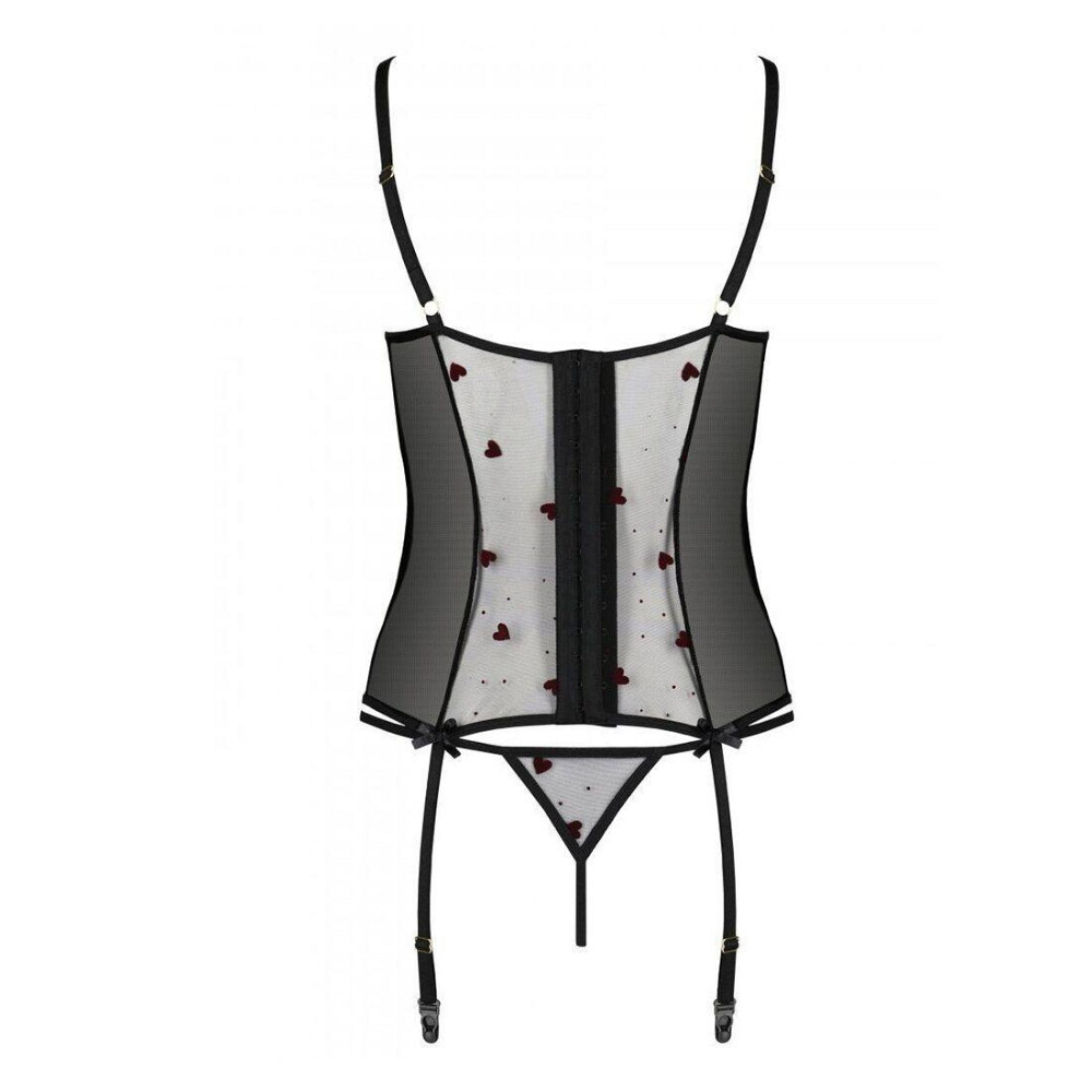 Корсет з підв'язками, стрінги Passion LOVELIA CORSET S/M, black Sex Aura Київ - фото 5