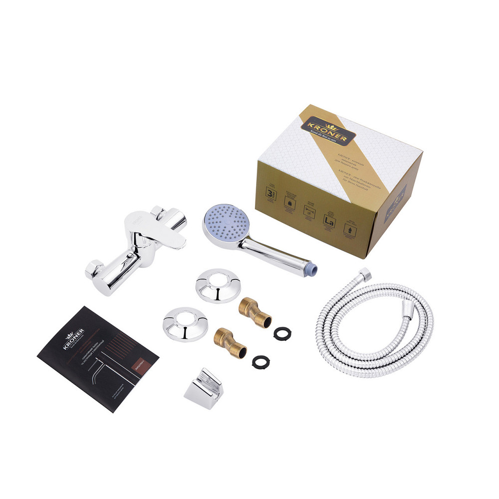 Змішувач для душу Kroner KRM Elbe - C050 з душовим гарнітуром Київ - фото 7