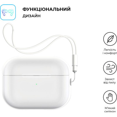 Чохол для навушників Armorstandart Silicone Case with straps для Apple Airpods Pro 2 Transparent (ARM68617) Вінниця - фото 2