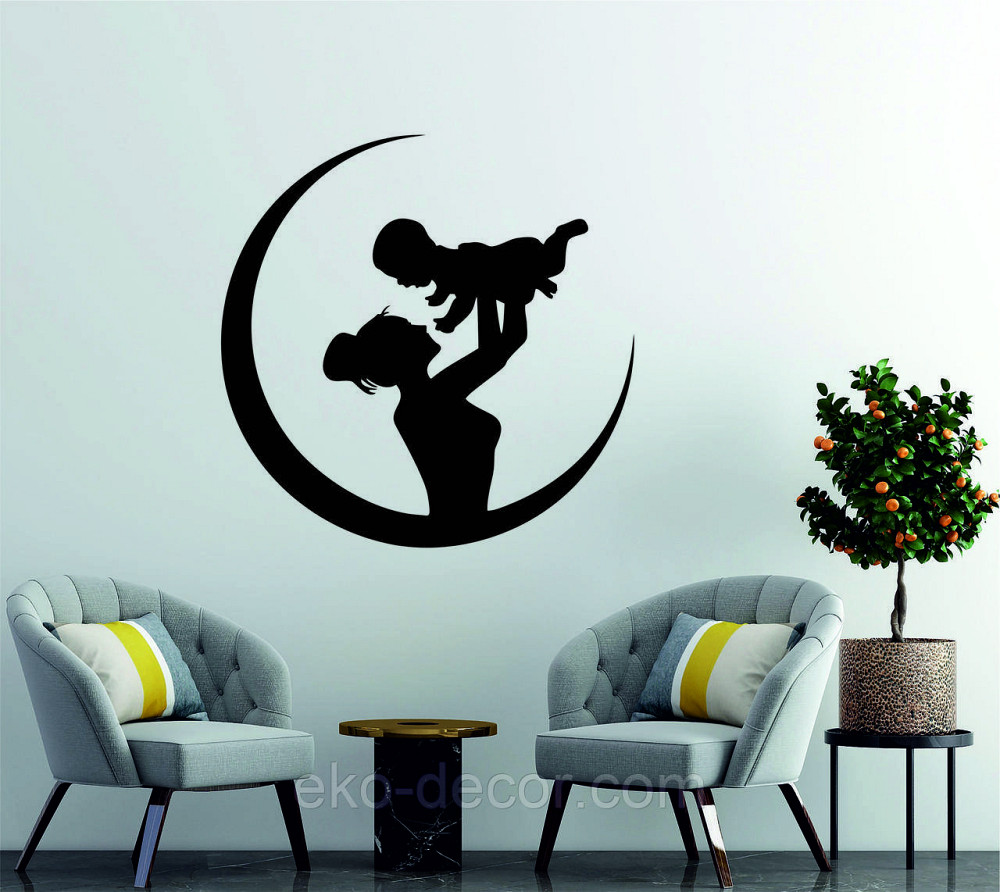 Декоративное настенное Панно «Мать и дитя», Декор на стену 70*70 см, Черный Киев - изображение 3