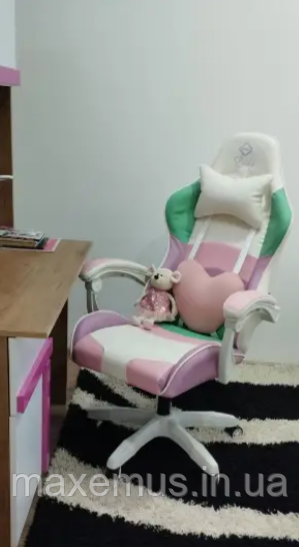 Геймерское компьютерное кресло Bonro Lady 813 розово-фиолетовое | Игровое кресло из экокожи для девушек (до 120 кг) Мостиська - фото 18
