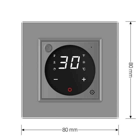 Терморегулятор (термостат) сенсорний програмований для електричної теплої підлоги LIVOLO, сірий скляний (VL-C7FCQ1-2IPS72) Коломия